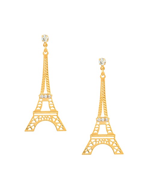 Korean Made Cubic Zirconia Eiffel Tower Drop Earring For Women (KTWJDEG111806)
